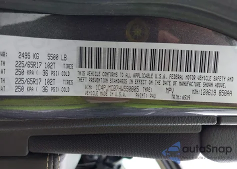 2017 Jeep Cherokee Latitude 4X4 from USA, damaged, VIN 1C4PJMCB7HW590805